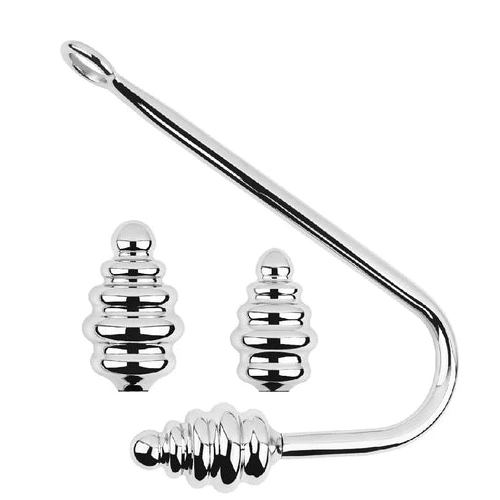 8826 Hook Ribbed Screw-in Anal Set GreatBenefit 0102